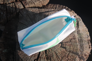 Segeltuch Kosmetiktasche eckig mit Stern in türkis